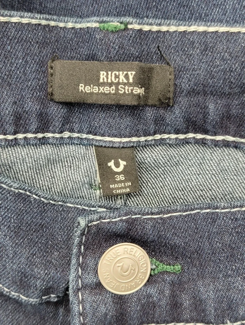 Ricky SN Straight Wintergreen True Religion Waist 36X34 Men's Jeans 700866 New